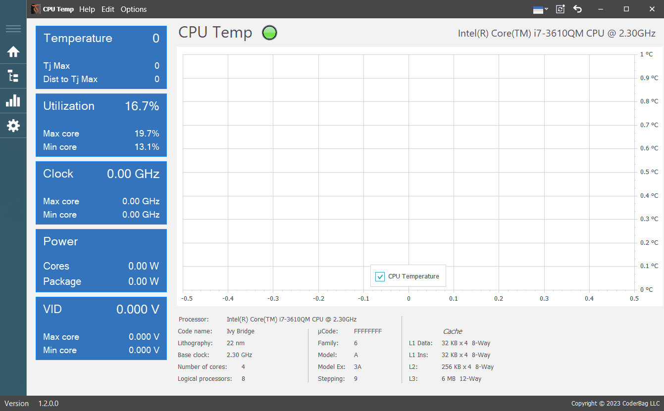 CPU温度监测软件 | CPU Temp v1.8.0.0 绿色版