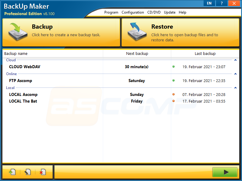 数据备份工具 | ASCOMP BackUp Maker Pro v8.315 便携版