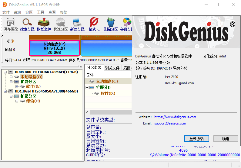 DiskGenius Professional 6.0.0.1631 Crack 汉化绿色版v5-图片2
