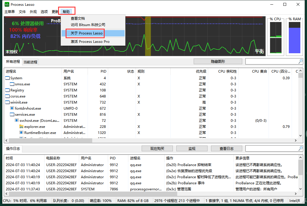 系统进程优化工具 | Process Lasso Pro v16.0.2.10 中文绿色便携版