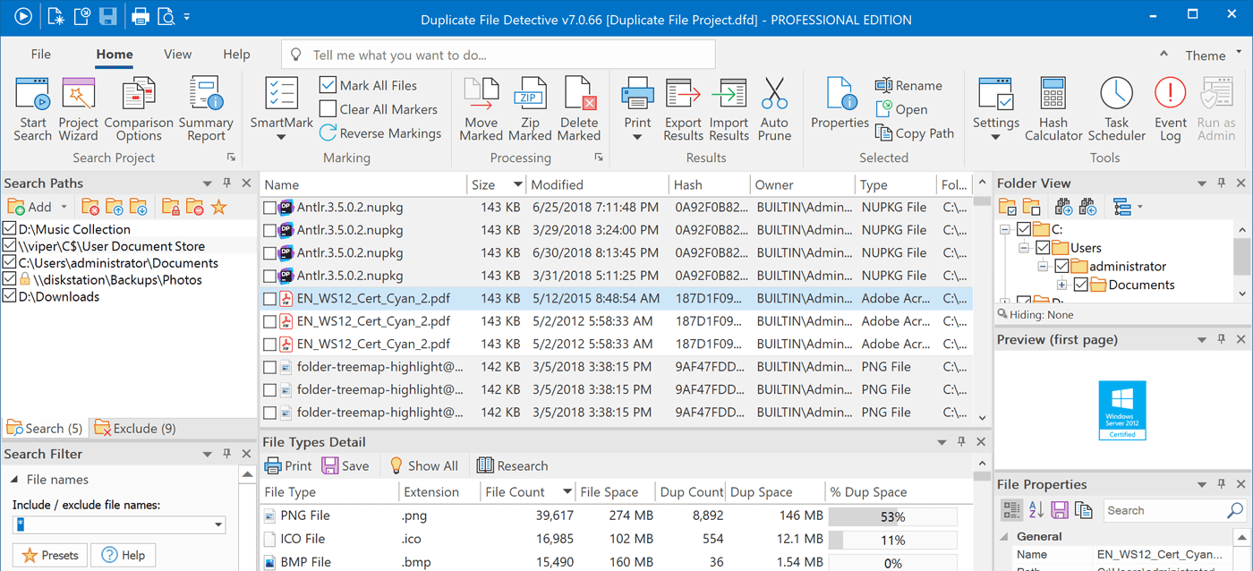 Duplicate File Detective(重复文件查找工具) v7.3.91 绿色版