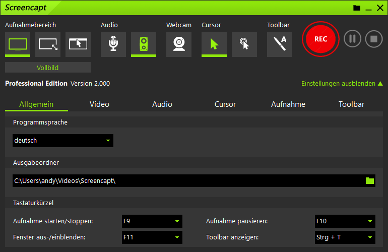 屏幕捕捉录制工具 | ASCOMP Screencapt Pro v2.004 绿色版